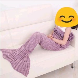 Mermaid Tail KIDS Crocheted Blanket - Light Purple